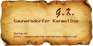 Gaunersdorfer Karmelina névjegykártya